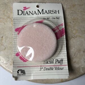 Diana Marsh Facial Puffs Vintage Pink 3" Velour Compact Applicator No. 367 Retro